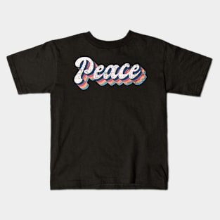 PEACE - Hippie Soul Retro Vintage LOVE 60s 70s Distressed style Kids T-Shirt